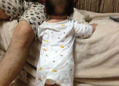 一人で（無理やり）立った！！